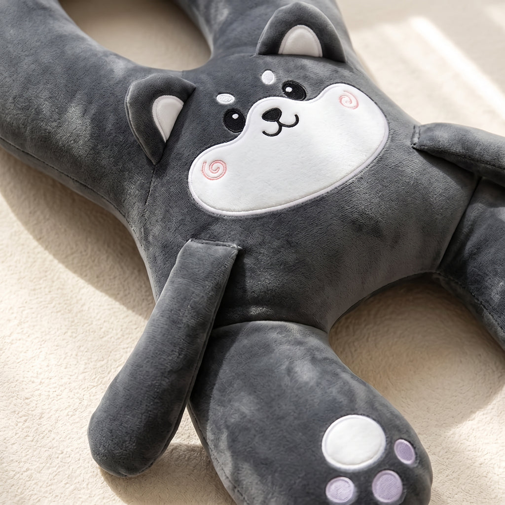 Kids' Animal-Shaped Plush Travel Pillow With Wraparound Design