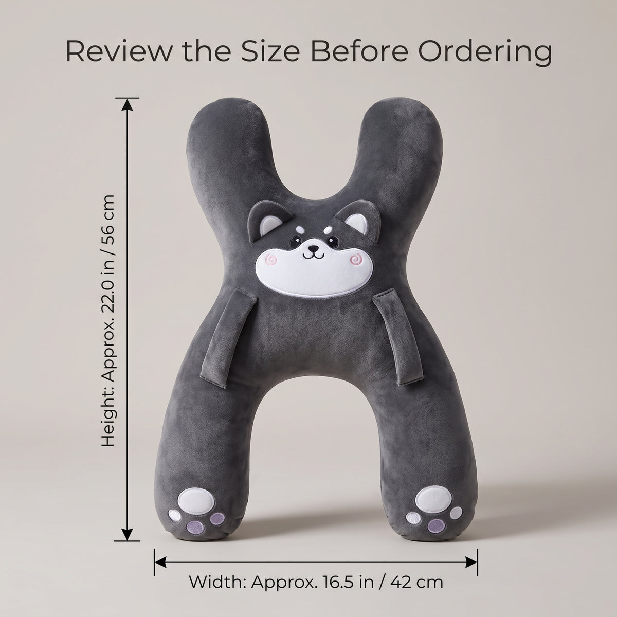 Kids' Animal-Shaped Plush Travel Pillow With Wraparound Design