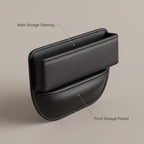 Leather Car Seat Gap Organizer With Front Storage Pocket