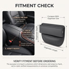 Leather Car Seat Gap Organizer With Front Storage Pocket