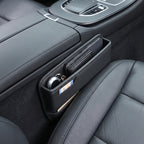 Leather Car Seat Gap Organizer With Front Storage Pocket