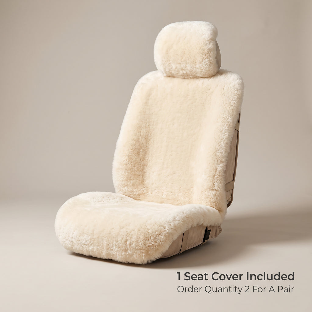 Natural Sheepskin Car Seat Cover With Sideless Universal Fit