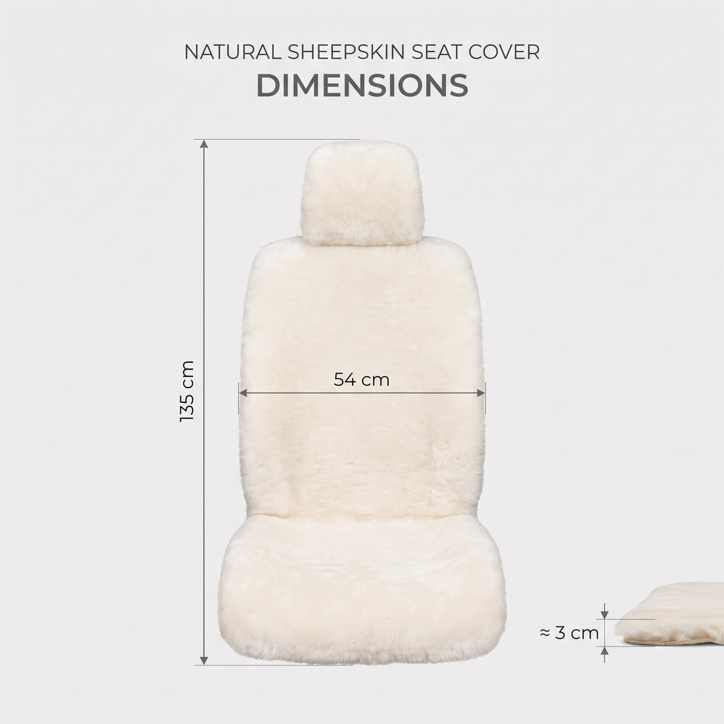 Natural Sheepskin Car Seat Cover With Sideless Universal Fit
