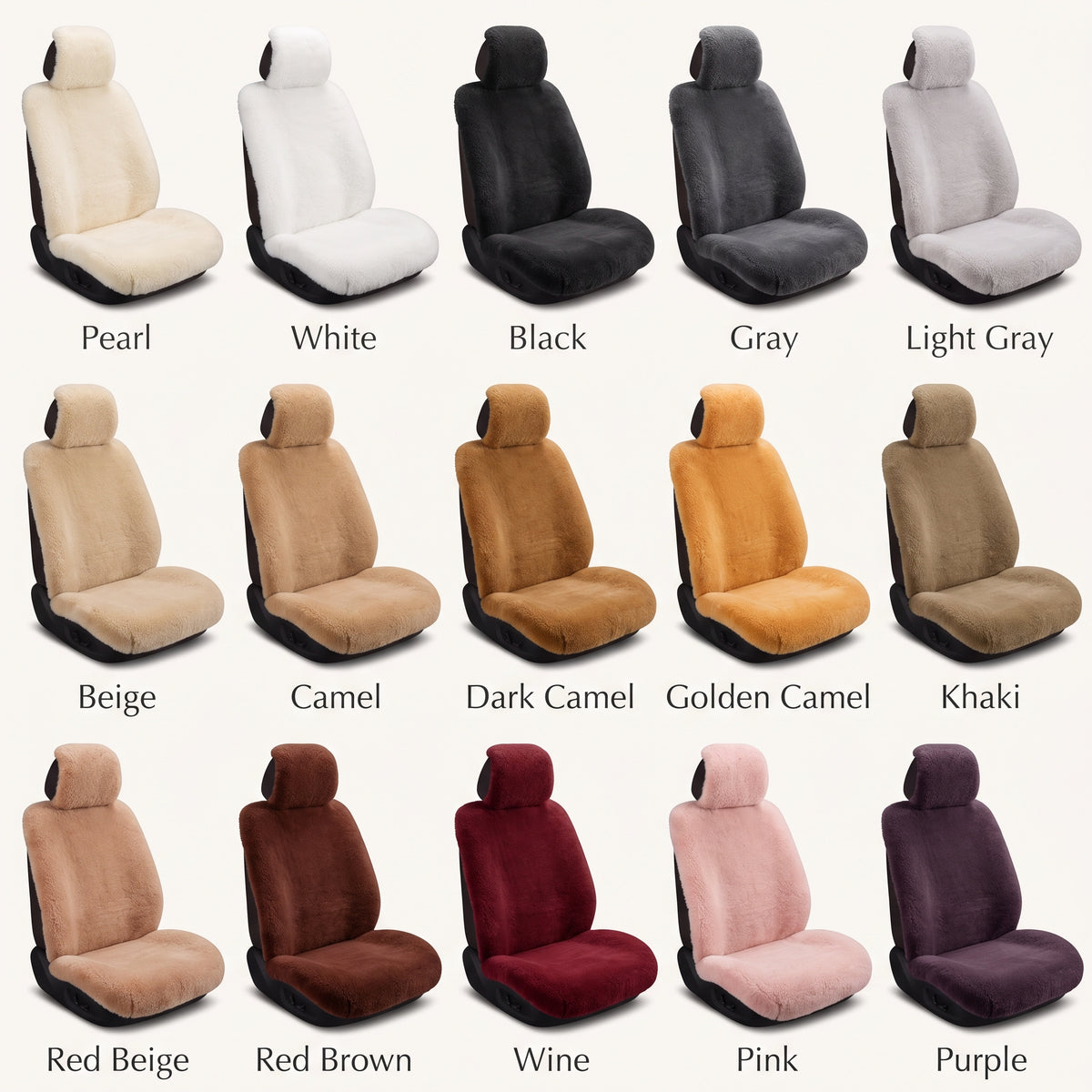 Natural Sheepskin Car Seat Cover With Sideless Universal Fit