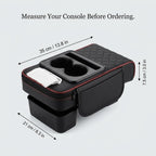 Padded Center Console Armrest Organizer With Dual Cup Holders & Tissue Holder