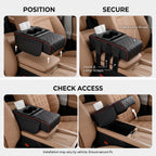 Padded Center Console Armrest Organizer With Dual Cup Holders & Tissue Holder