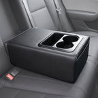 Padded Rear Seat Armrest Console With Dual Cup Holders
