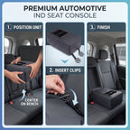 Padded Rear Seat Armrest Console With Dual Cup Holders