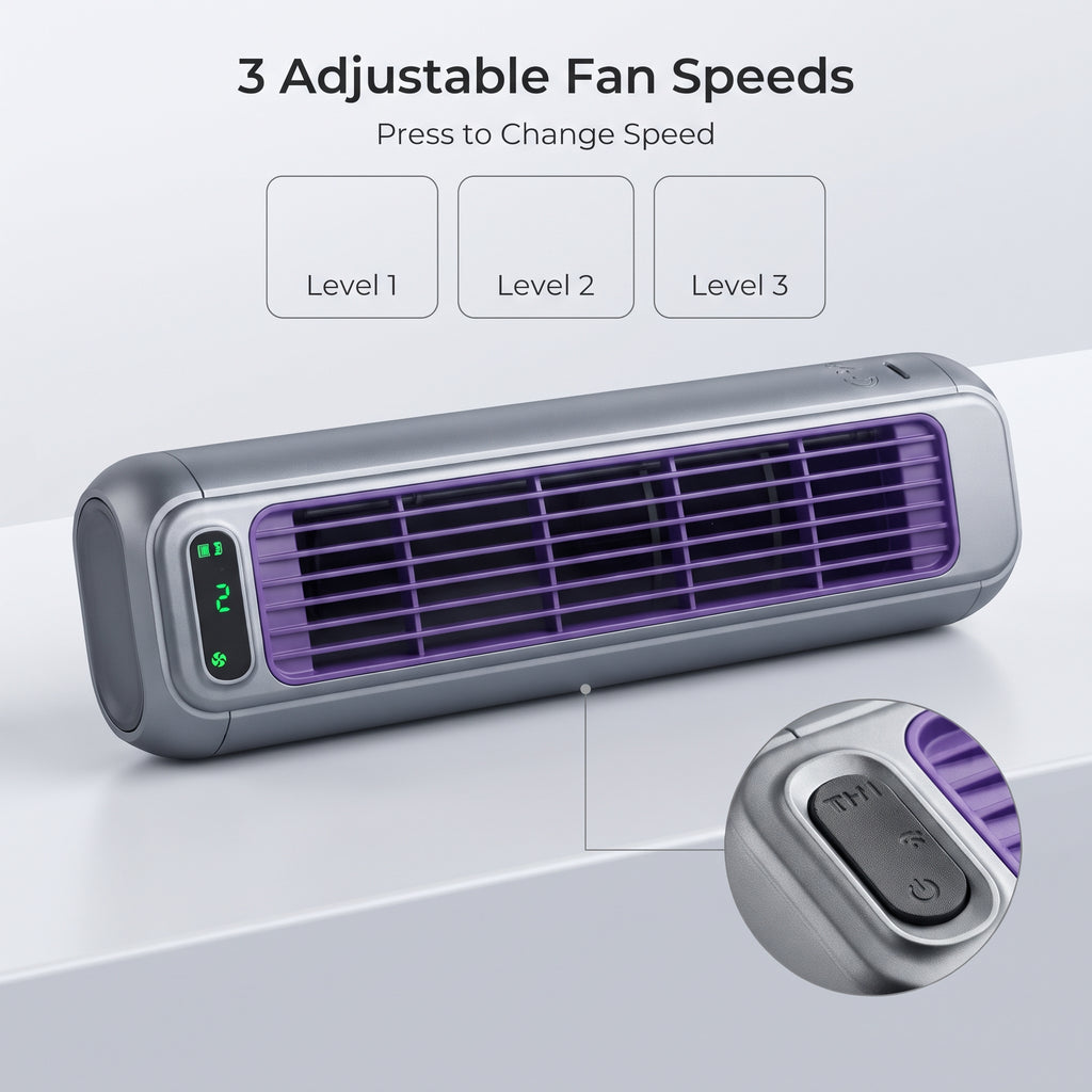 Portable Car Cooling Fan with 3 Adjustable Speeds