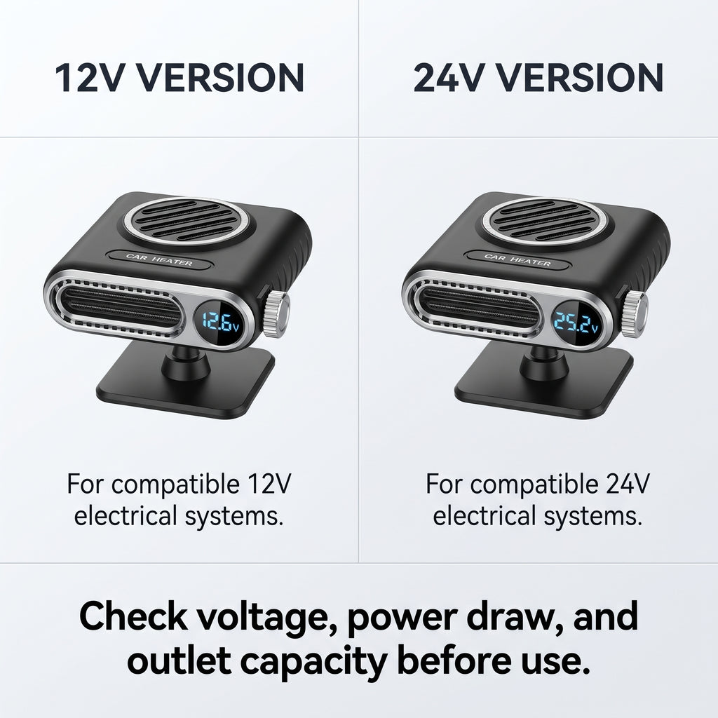 Portable Car Heater & Windshield Defogger With Adjustable Airflow
