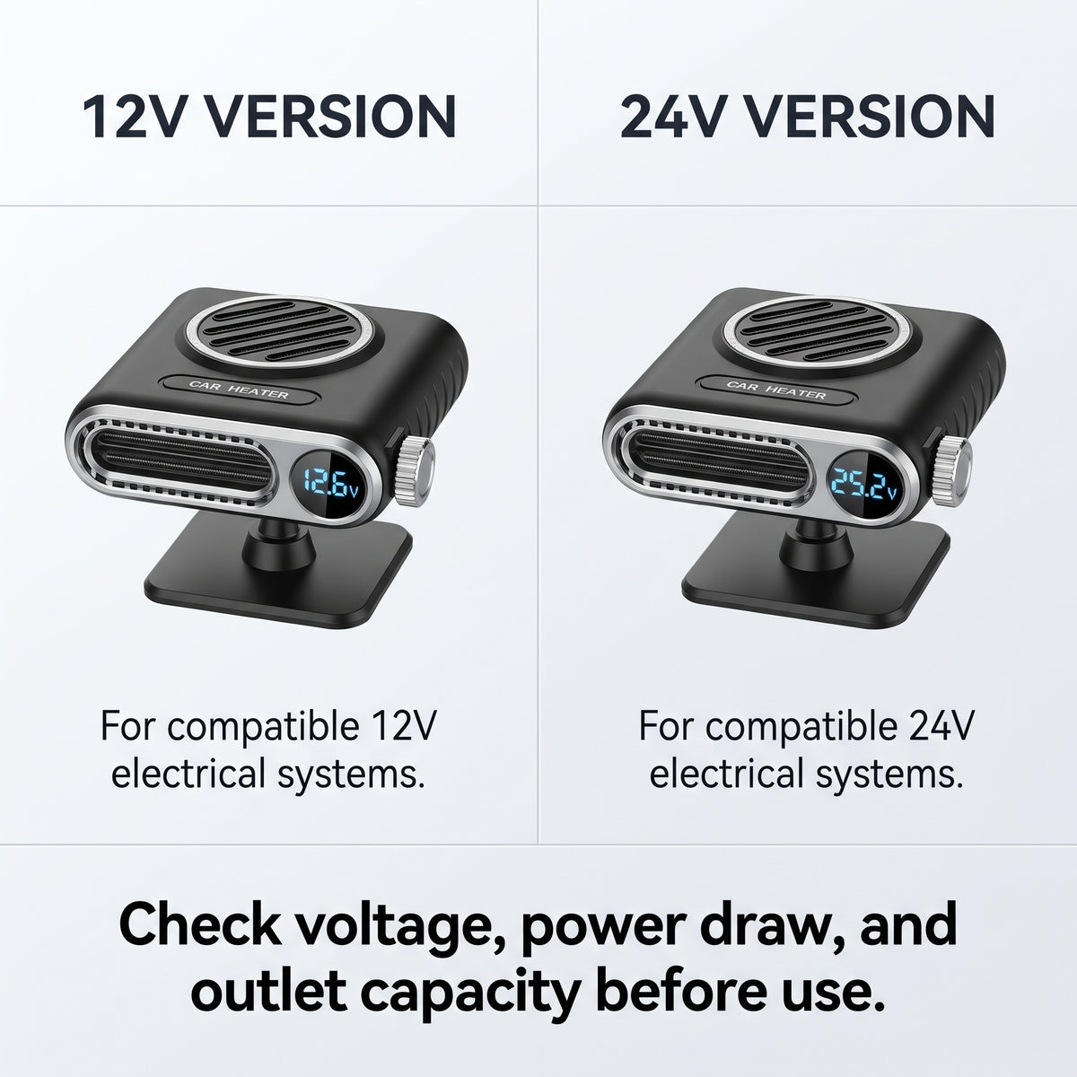 Portable Car Heater & Windshield Defogger With Adjustable Airflow