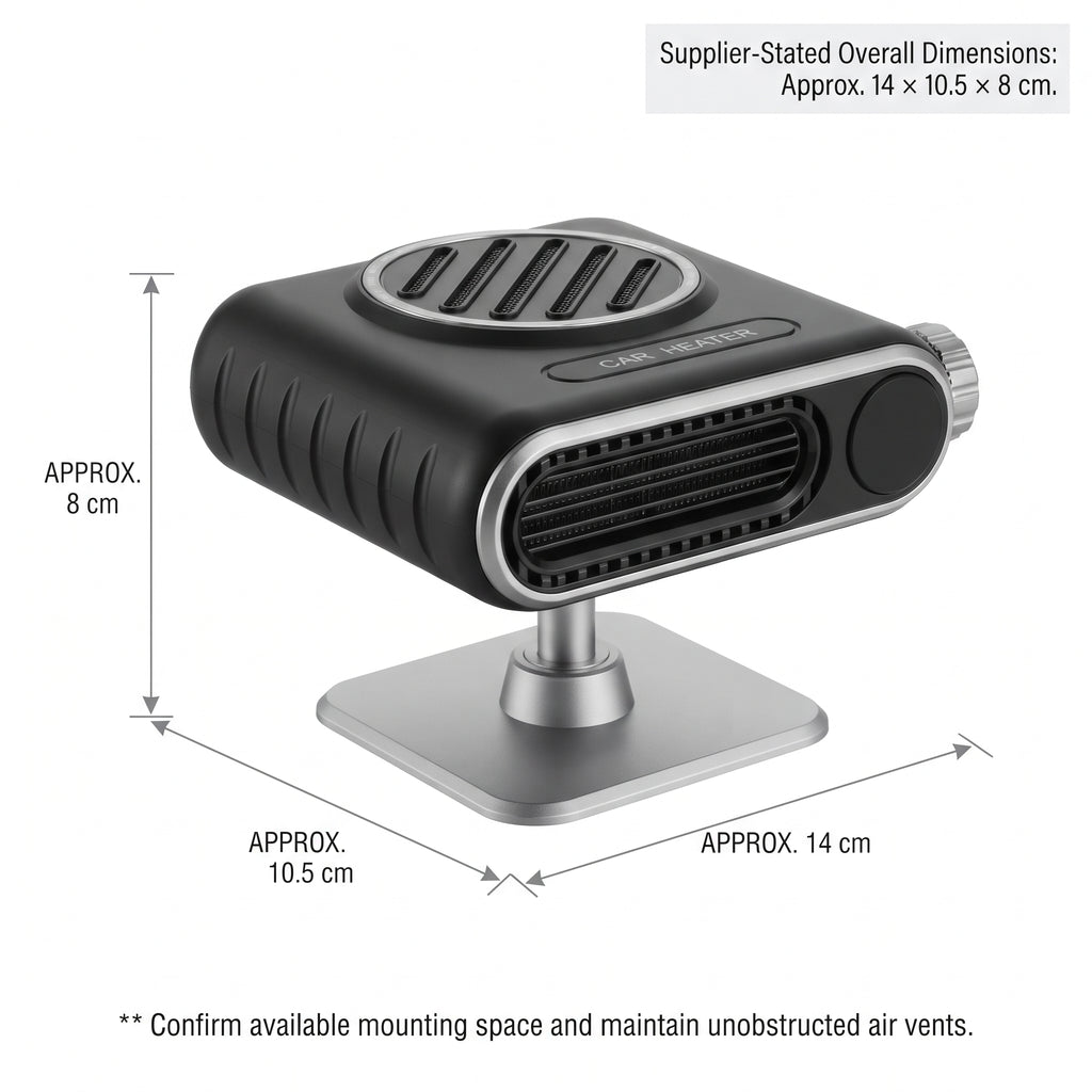 Portable Car Heater & Windshield Defogger With Adjustable Airflow