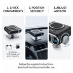 Portable Car Heater & Windshield Defogger With Adjustable Airflow