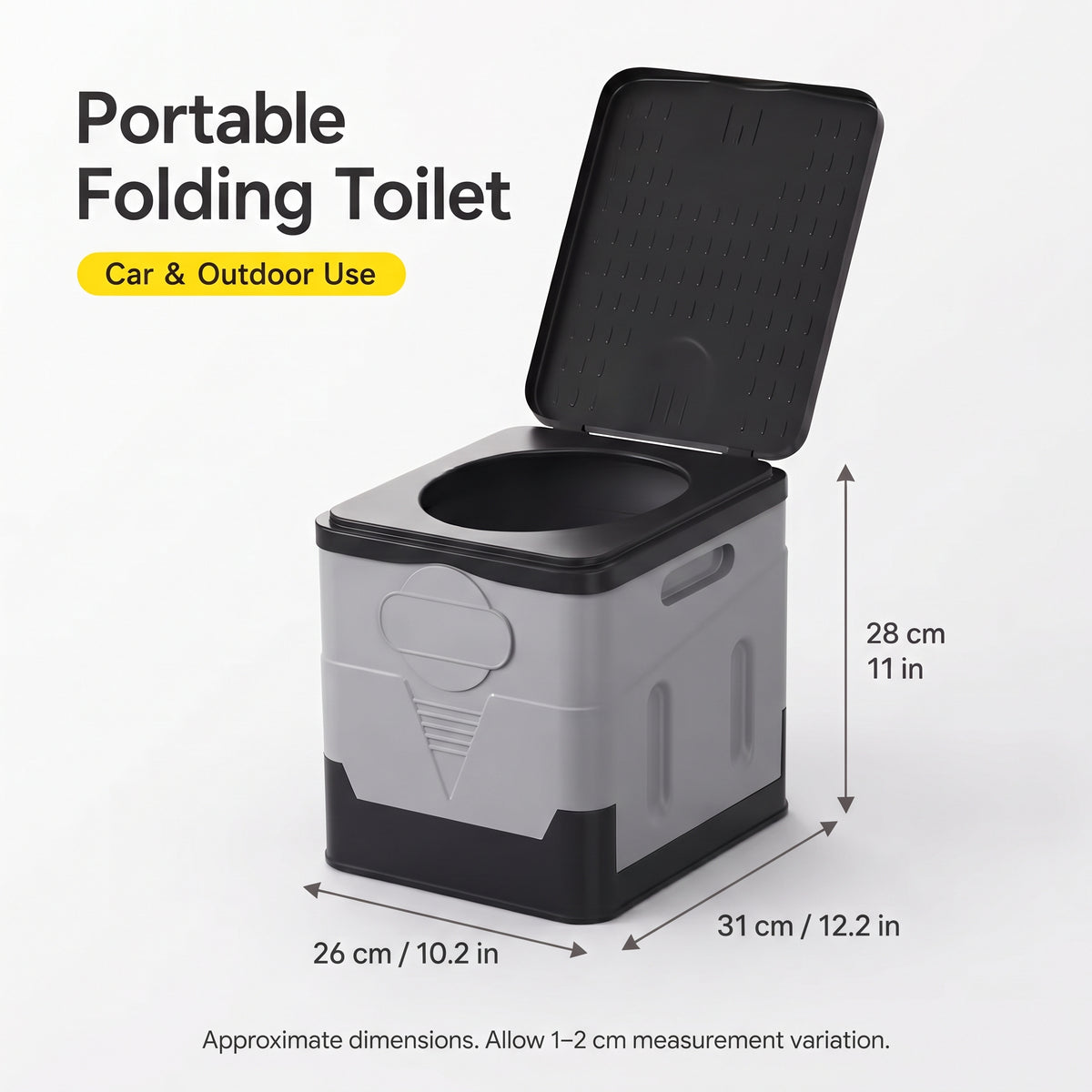 Portable Folding Car Toilet With Lid for Camping & Travel