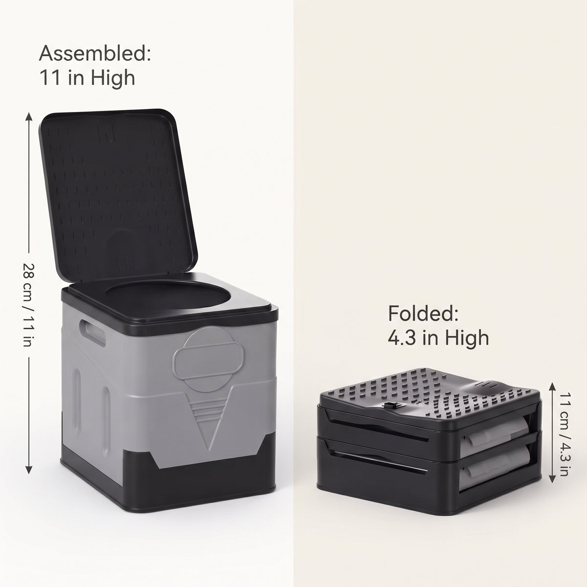Portable Folding Car Toilet With Lid for Camping & Travel
