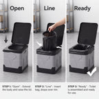 Portable Folding Car Toilet With Lid for Camping & Travel