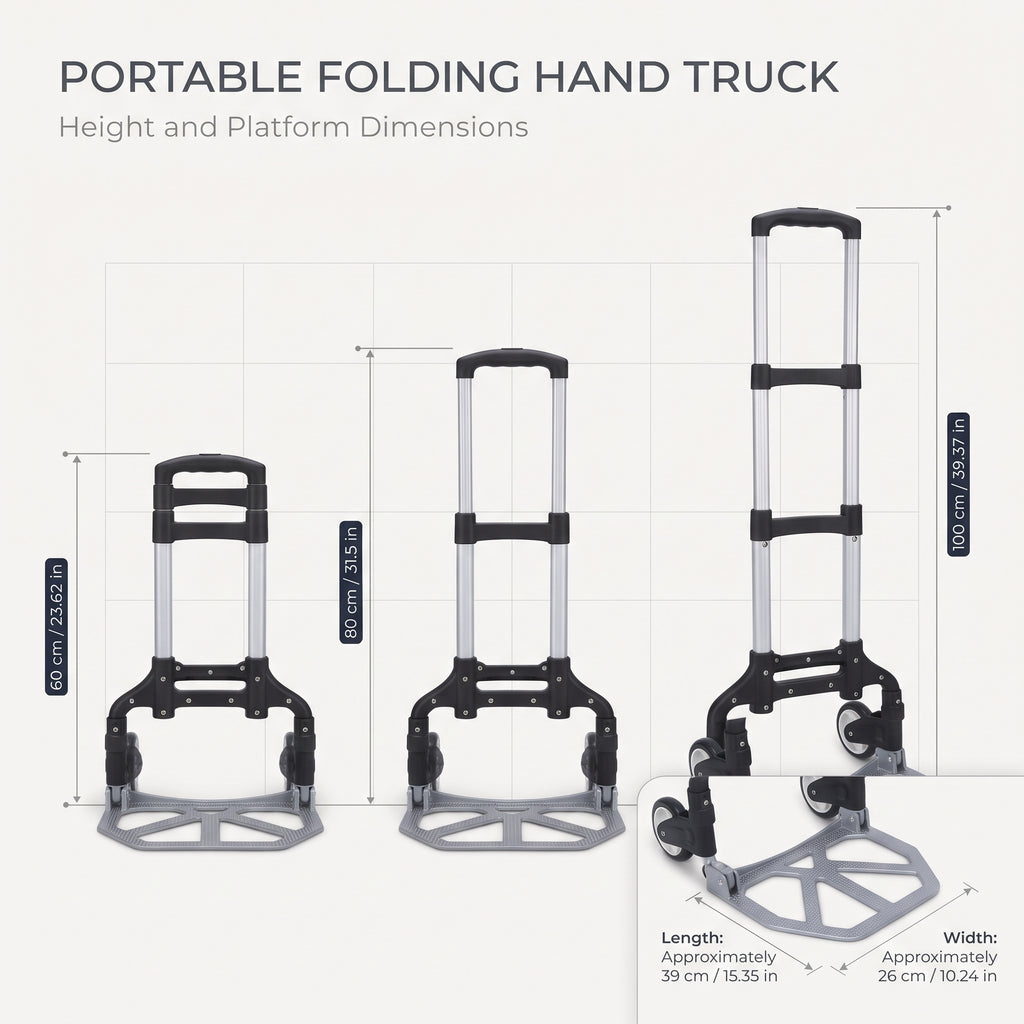 Portable Folding Hand Truck Dolly With Telescopic Handle