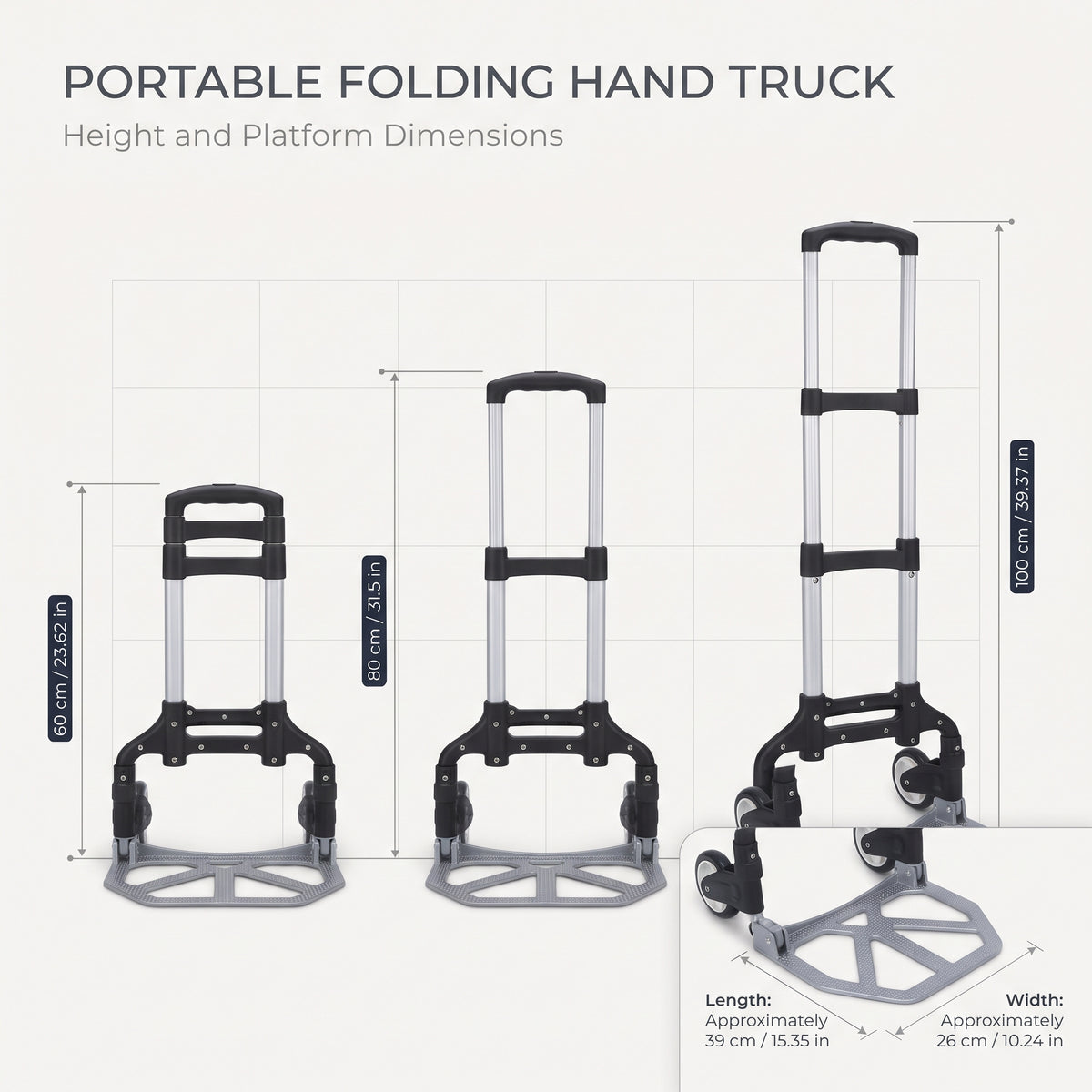 Portable Folding Hand Truck Dolly With Telescopic Handle
