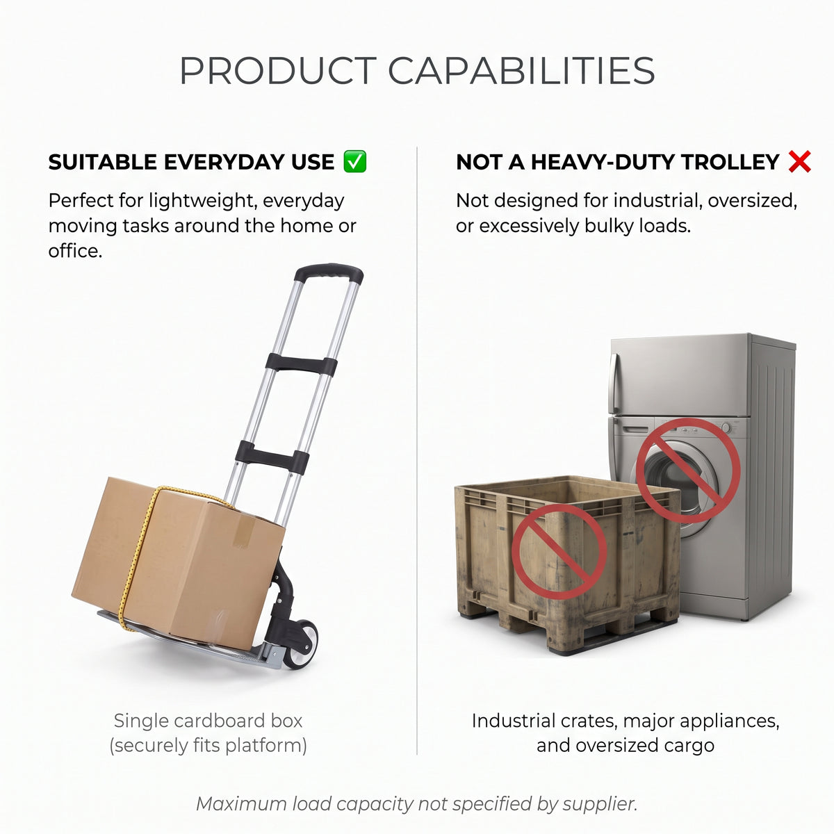 Portable Folding Hand Truck Dolly With Telescopic Handle