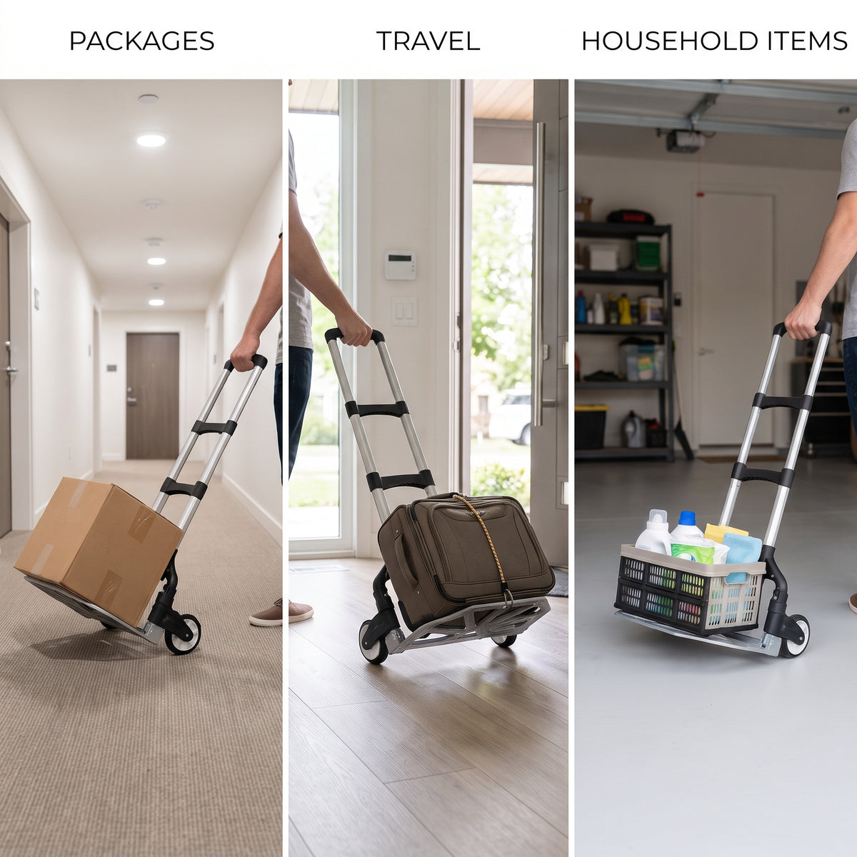 Portable Folding Hand Truck Dolly With Telescopic Handle