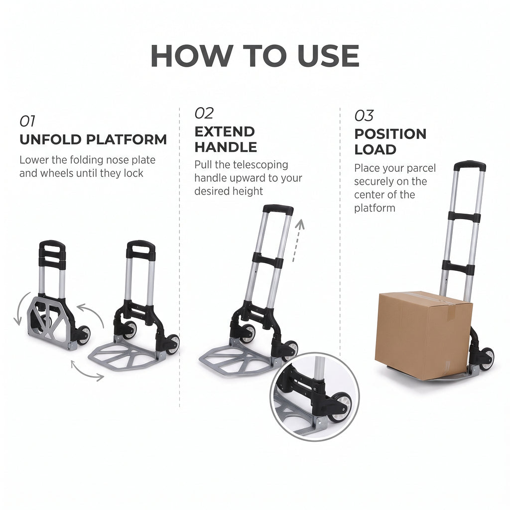 Portable Folding Hand Truck Dolly With Telescopic Handle