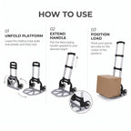 Portable Folding Hand Truck Dolly With Telescopic Handle