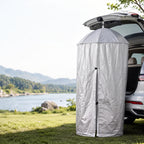 Portable Hanging Privacy Shelter With Pop-Up Umbrella Frame