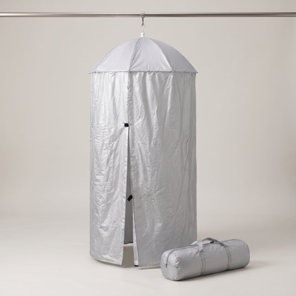 Portable Hanging Privacy Shelter With Pop-Up Umbrella Frame