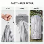 Portable Hanging Privacy Shelter With Pop-Up Umbrella Frame