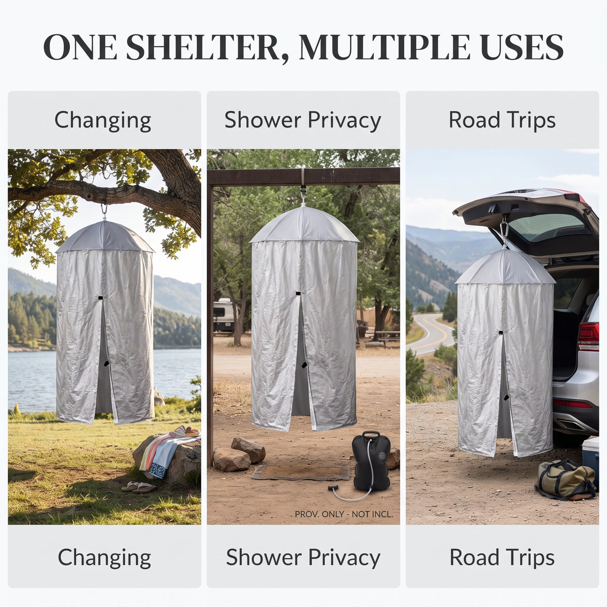 Portable Hanging Privacy Shelter With Pop-Up Umbrella Frame