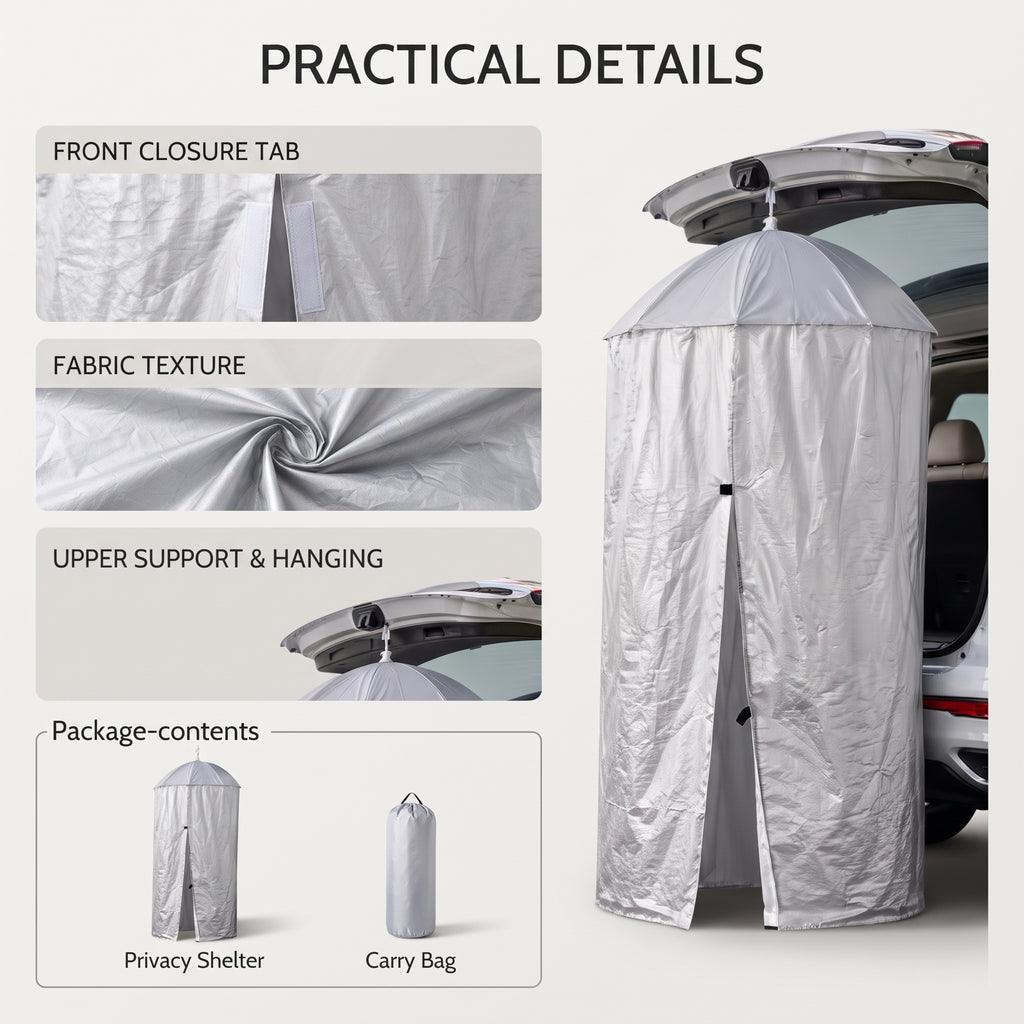Portable Hanging Privacy Shelter With Pop-Up Umbrella Frame