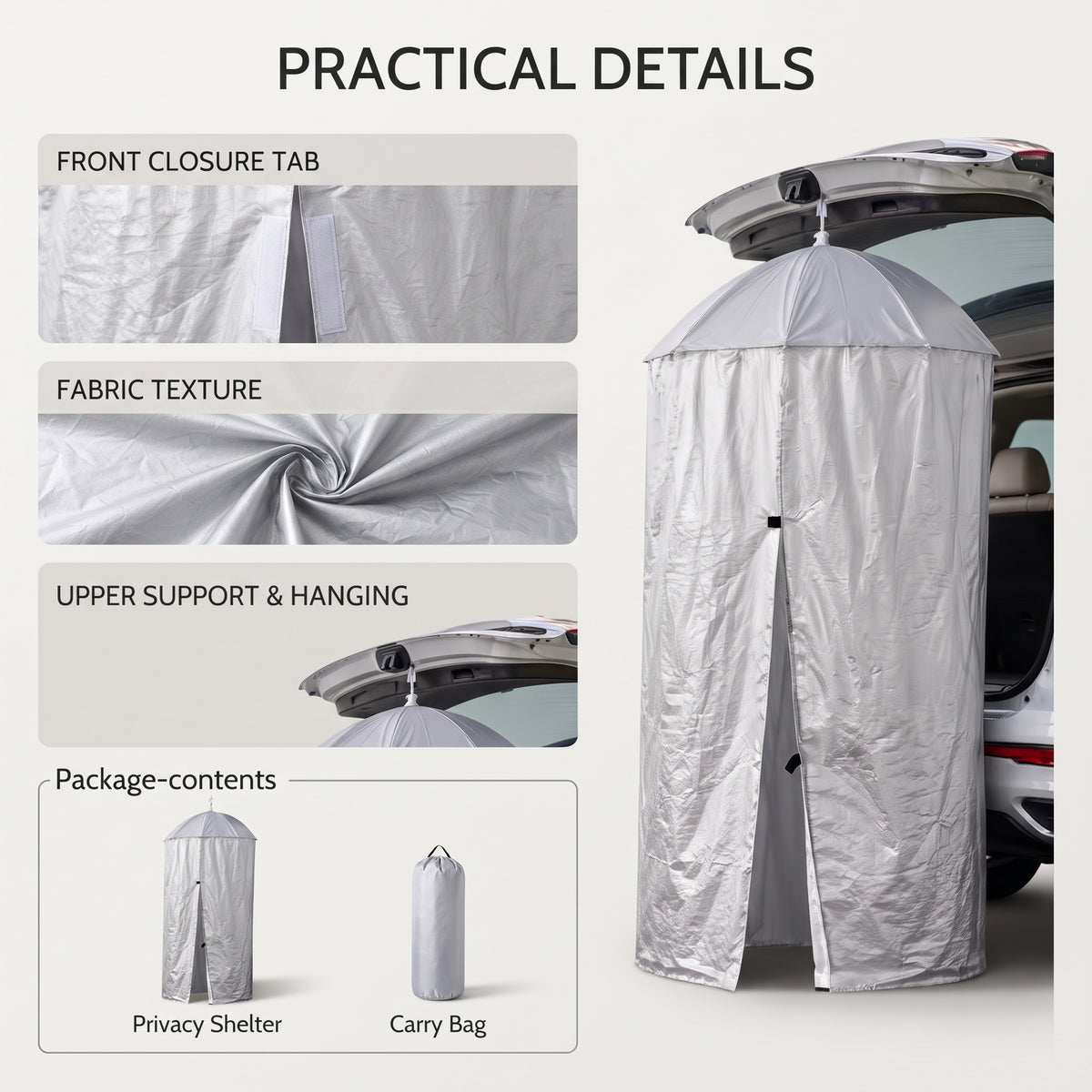 Portable Hanging Privacy Shelter With Pop-Up Umbrella Frame