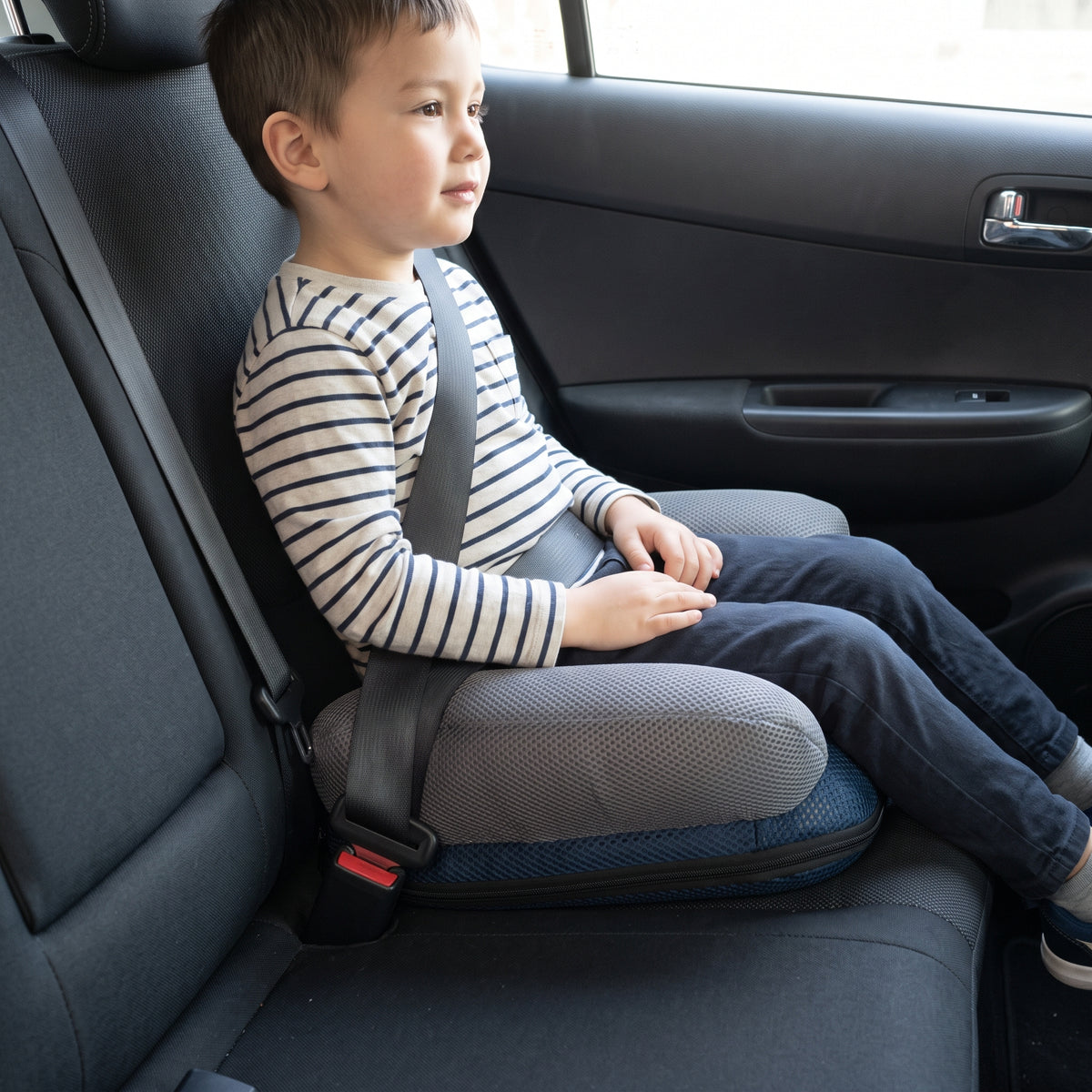 Portable Inflatable Seat Cushion With Mesh Cover And Side Supports