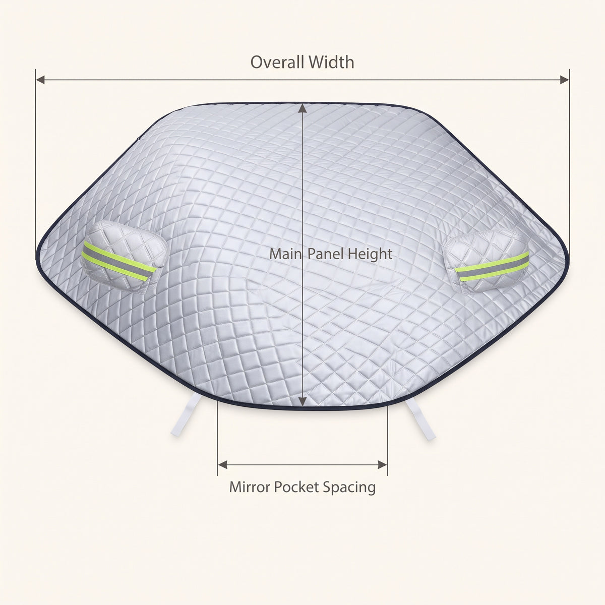 Quilted All-Season Windshield Snow & Sun Cover With Mirror Pockets