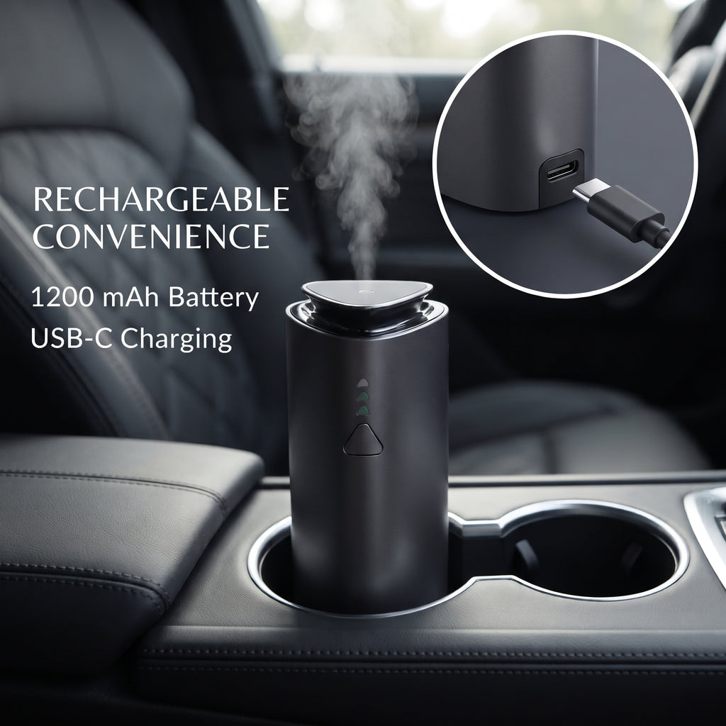 Rechargeable Car Essential Oil Diffuser With Automatic Spray Modes