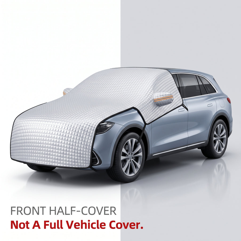 Reflective Front Windshield Snow & Sun Cover With Mirror Pockets