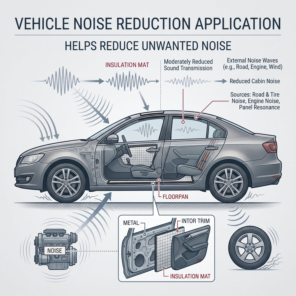 Self-Adhesive 20x78in Automotive Heat & Sound Insulation Mat