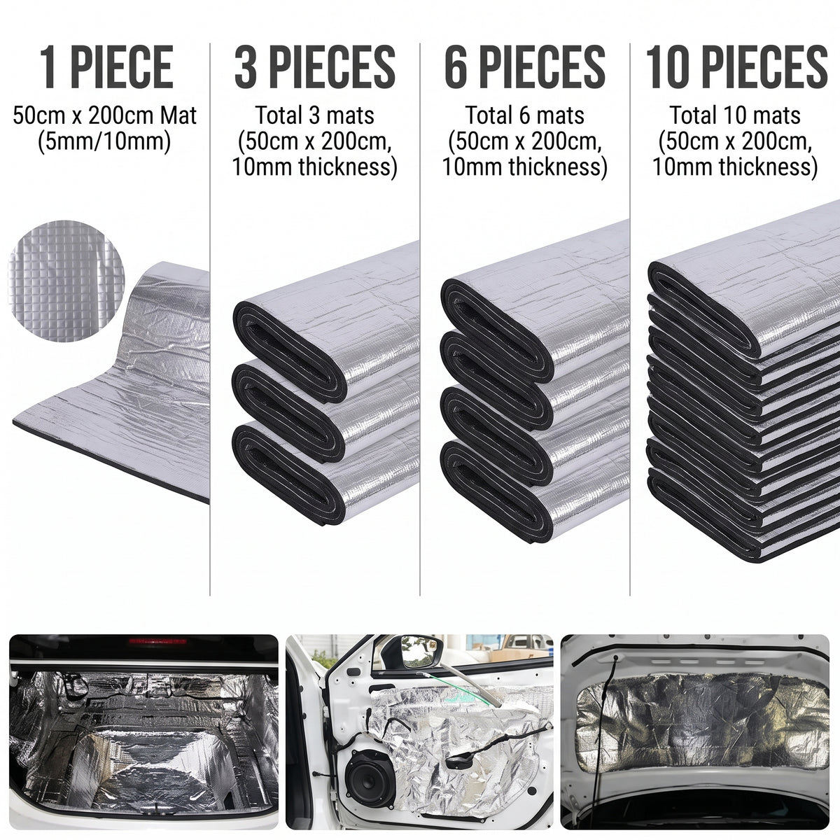 Self-Adhesive 20x78in Automotive Heat & Sound Insulation Mat