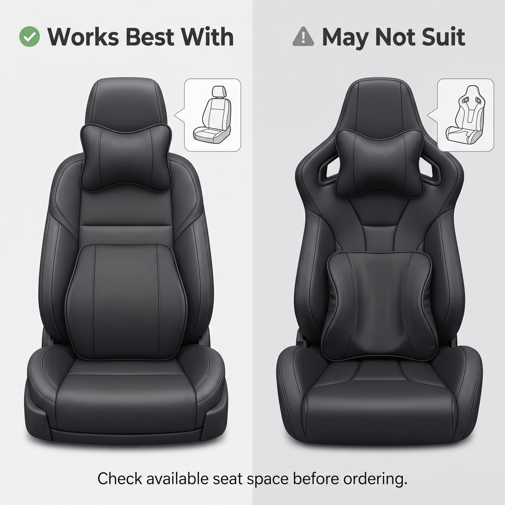 Slow-Rebound Car Neck & Lumbar Support Cushion Set