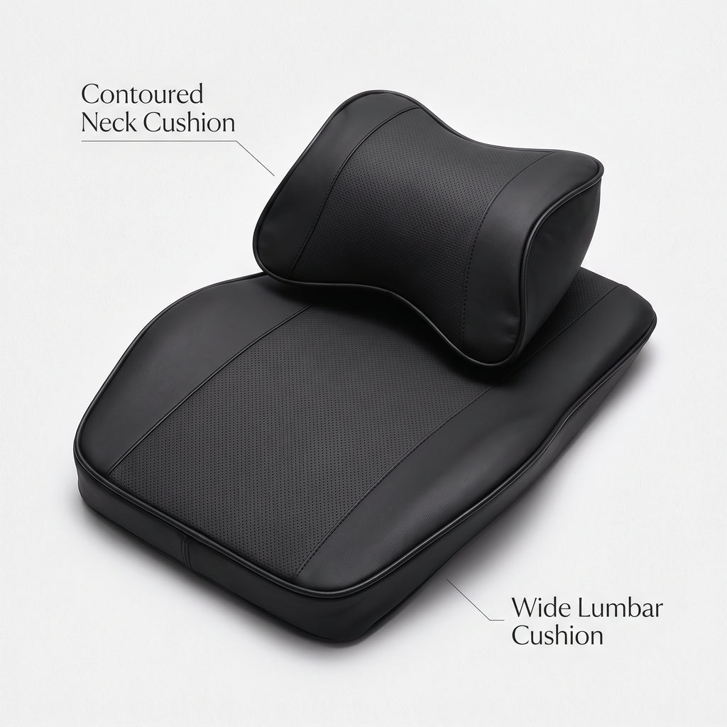 Slow-Rebound Car Neck & Lumbar Support Cushion Set