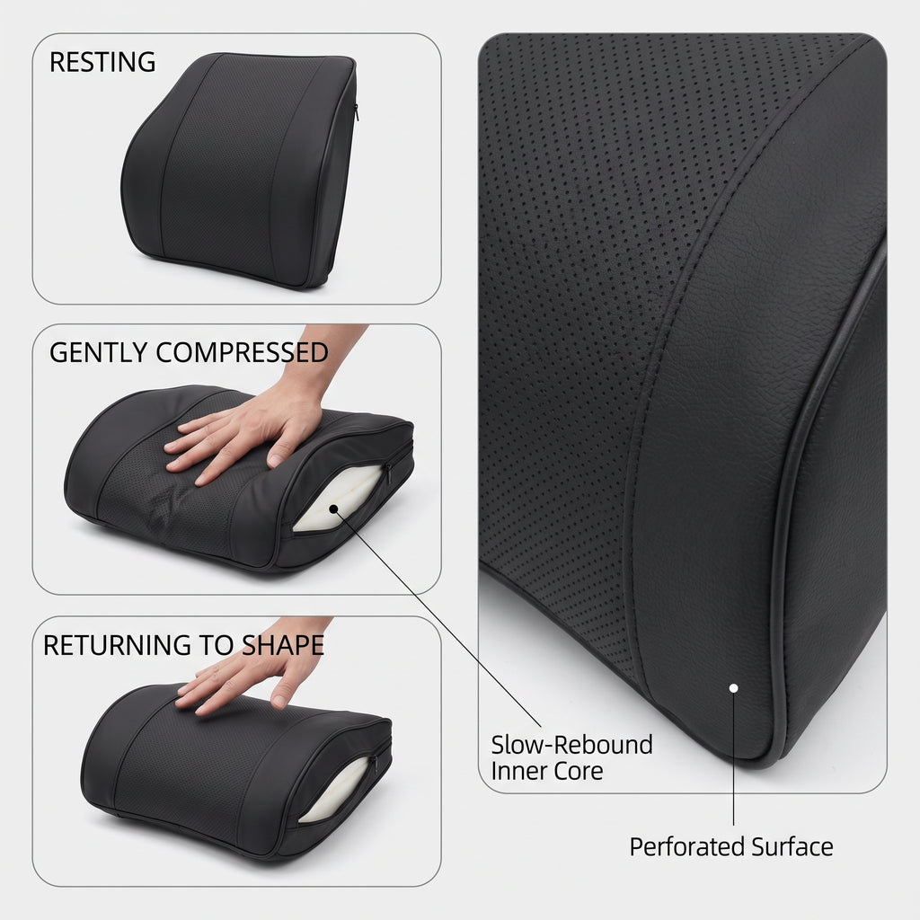 Slow-Rebound Car Neck & Lumbar Support Cushion Set