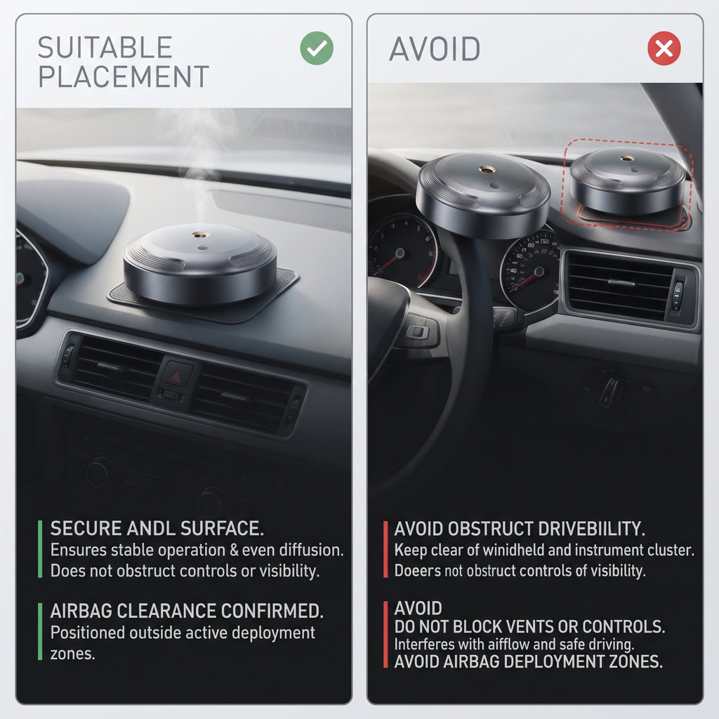Smart Car Aroma Diffuser With Vibration Sensor & 3 Fragrance Oils