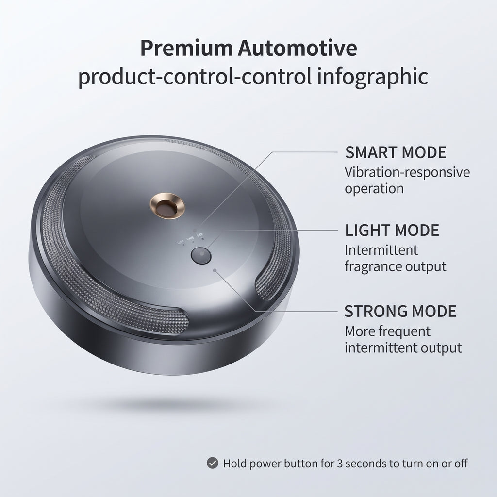 Smart Car Aroma Diffuser With Vibration Sensor & 3 Fragrance Oils