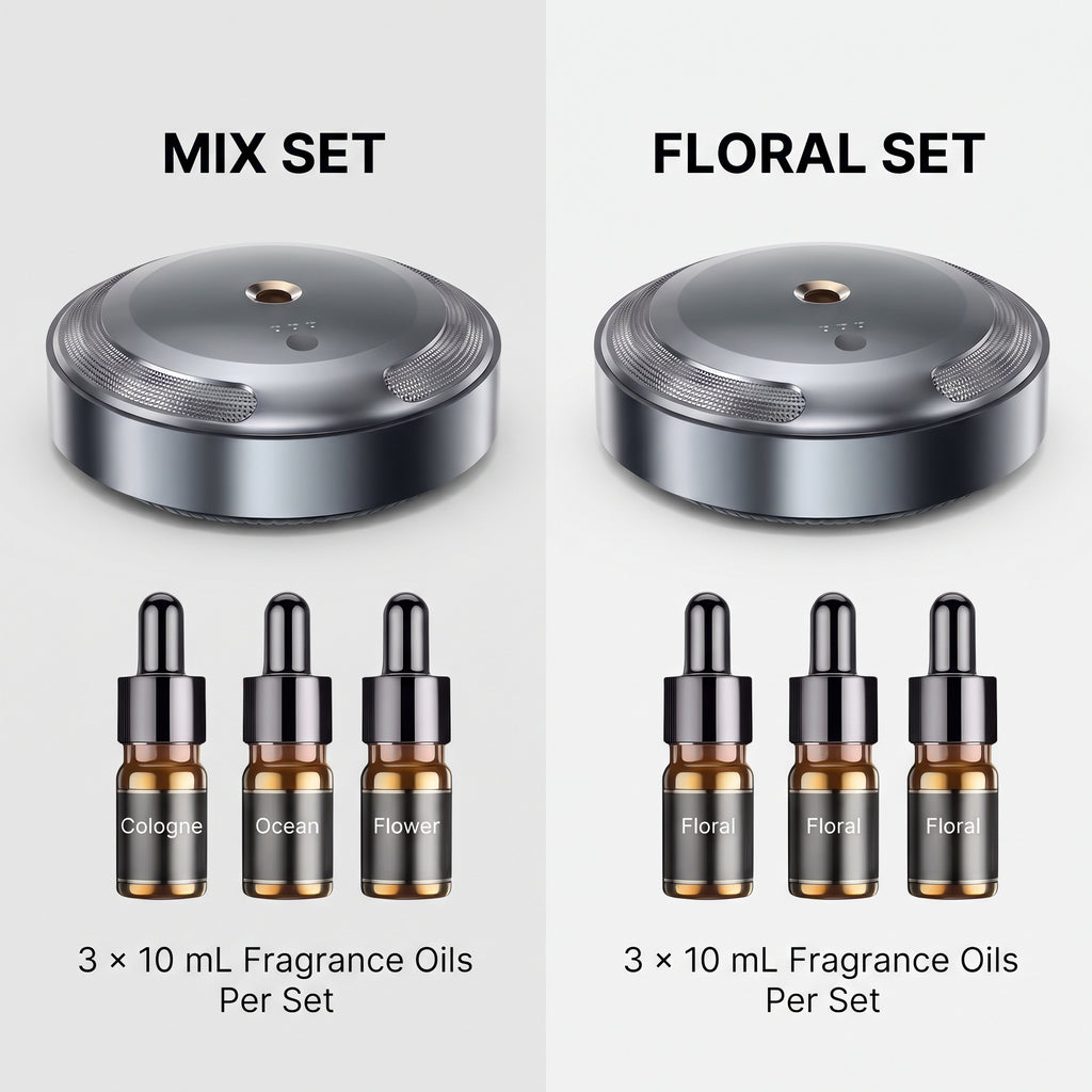 Smart Car Aroma Diffuser With Vibration Sensor & 3 Fragrance Oils