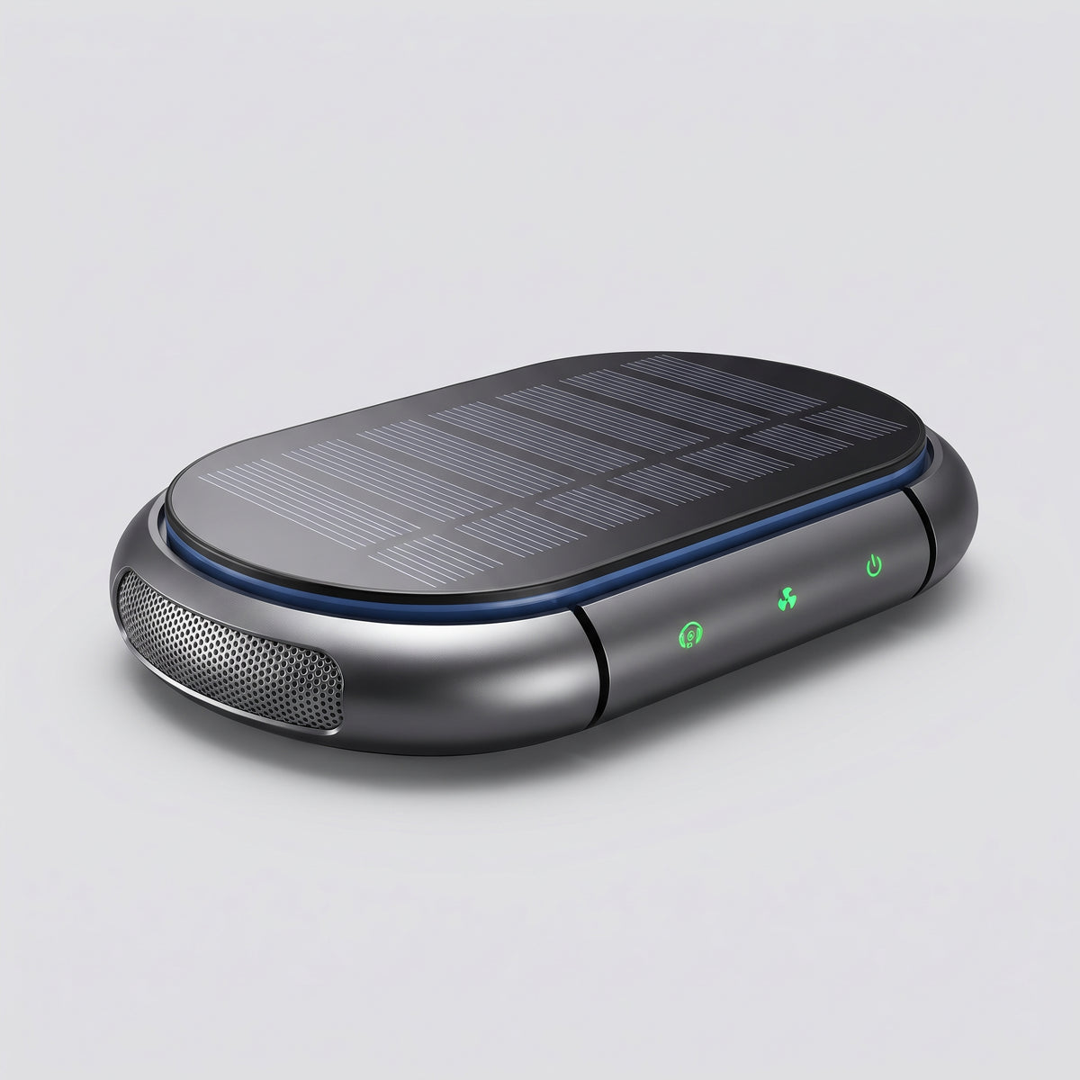 Solar Car Air Purifier With Dual-Speed Fan & USB Charging