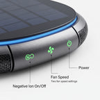 Solar Car Air Purifier With Dual-Speed Fan & USB Charging