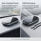 Solar Car Air Purifier With Dual-Speed Fan & USB Charging