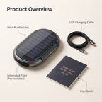 Solar Car Air Purifier With Dual-Speed Fan & USB Charging