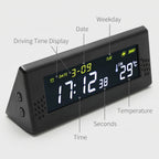 Solar Car Digital Clock With Driving Time & Temperature Display
