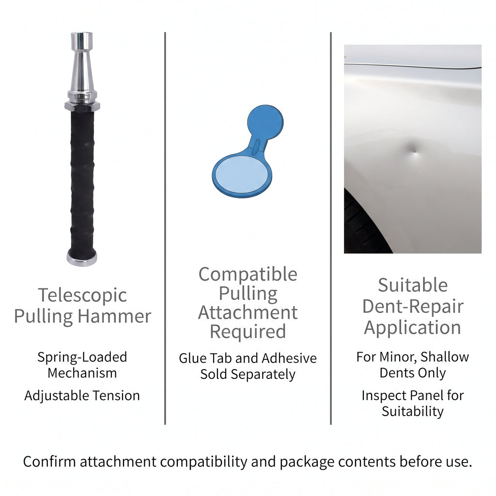 Spring-Loaded Telescopic Car Dent Pulling Hammer